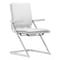 Homeroots 35 x 19 x 22 in. White Faux Leather Z Arm Office Chairs 394936 - alternate 1